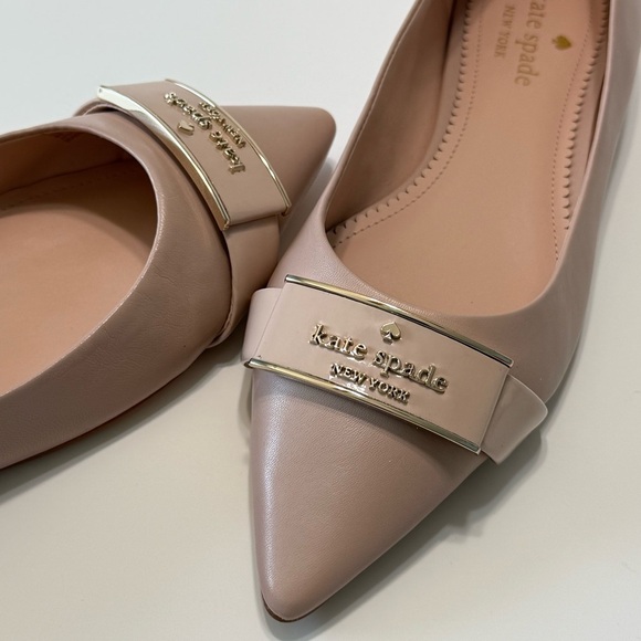 Kate Spade Deneuve Ballet Flats Pointed Toe Women Size 8 Leather Blush Pink - Picture 6 of 14